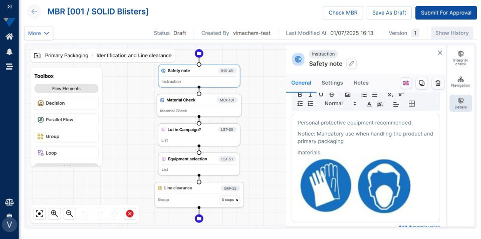 Vimachem Pharma Electronic Batch Record software
