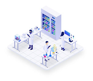 A pharmaceutical lab running pre-clinical drug research.